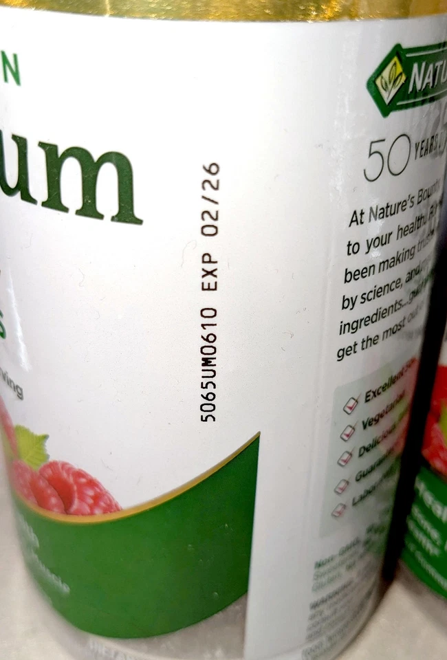 Lot of 2 Nature's Bounty Magnesium Citrate Gummies 90 Count Each 270mg Serving - Image 3 of 3