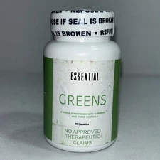 Sealed MCC Prime Essential Greens Supplement 60 Caps Damaged Outer Packaging