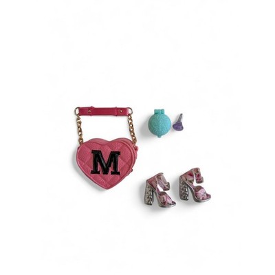 Zuru Mini Brands Fashion Series 4 Pink Heart M Logo Handbag Flower Heel Shoes