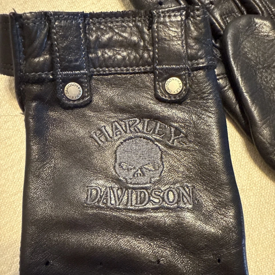 Harley Davidson Mujer Guantes de Equitación L Negro Acolchado Ajustable Willie G. Foto 4 de 4