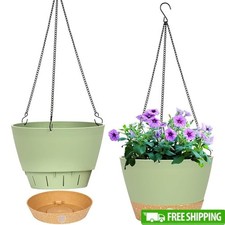 Self Watering Hanging Planter Pot W/ Drainage Hole Indoor Outdoor Plant Basket