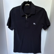 Burberry Brit Men's Black Solid Short Sleeve Collared Polo Shirt Size M