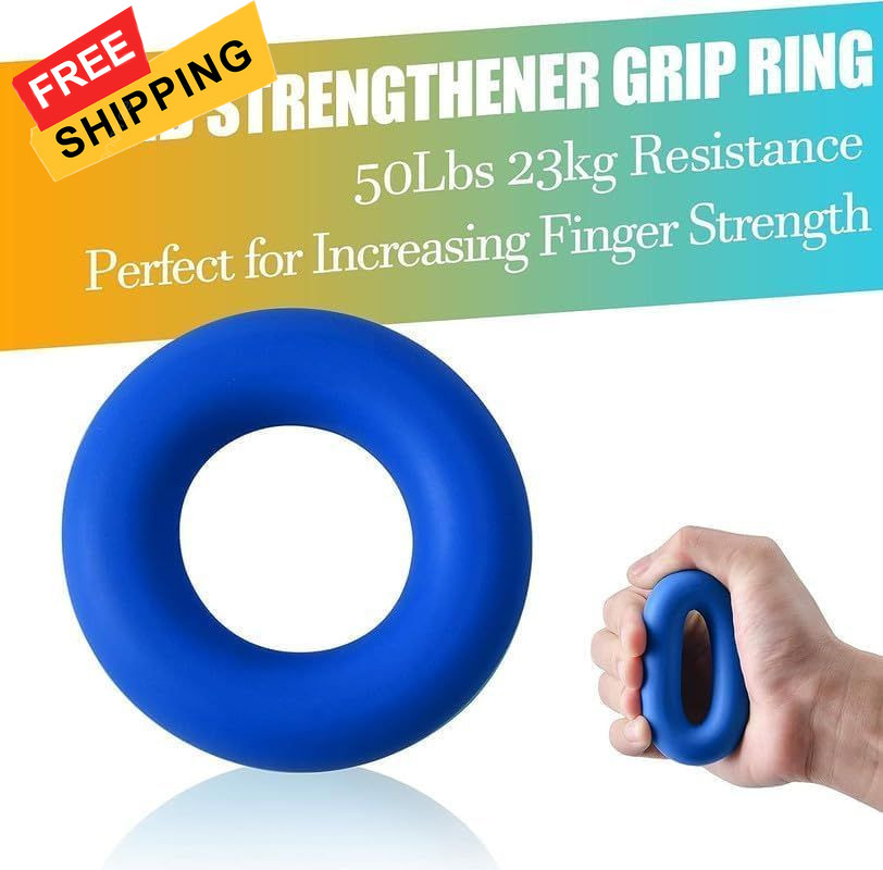 Grip Strength Trainer 7 Pack Adjustable, Finger Stretcher Resistance Navy 