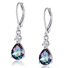 Teardrop Leverback Earrings for Women 925 Sterling Silver 7 9mm Pear Shaped...