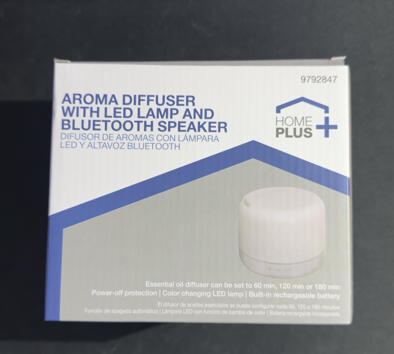 Home Plus Aroma Diffuser with LED Light and Bluetooth Speaker 9792847 New