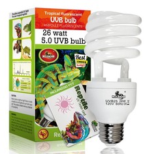 UVA UVB Reptile Light 5.0 Tropical 26W UVA UVB Bulb E26 Compact Fluorescent Terr