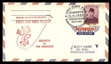 Mayfairstamps Indonesien 1959 Pan Am Djakarta nach San Francisco First Fl dda_15013