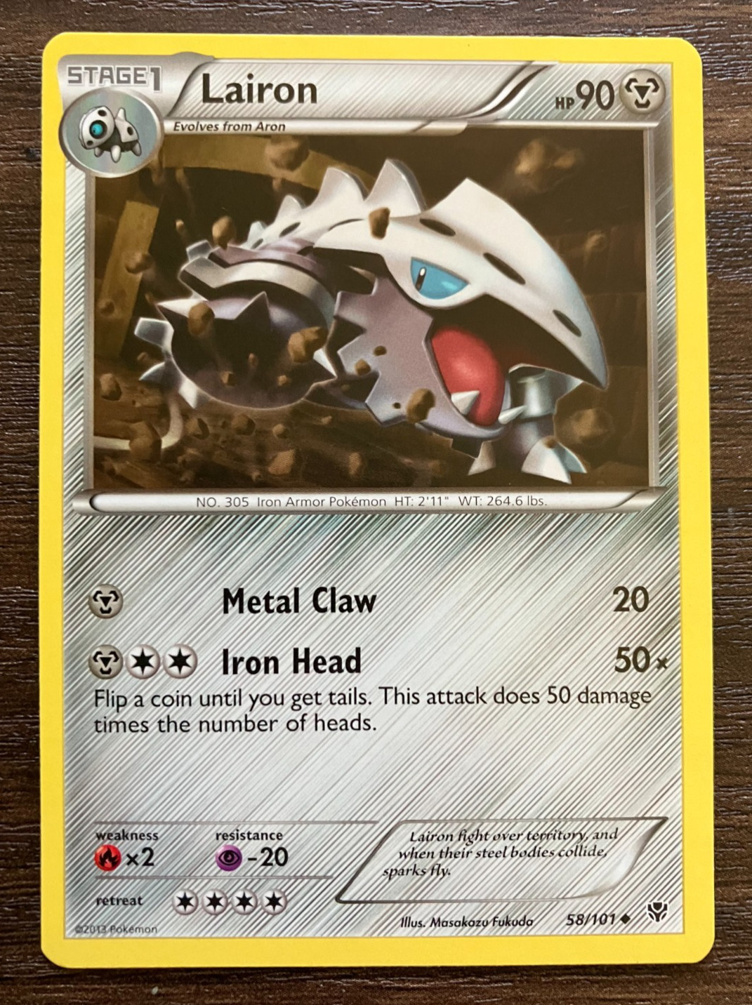 Lairon 58/101 - 2013 Pokemon Plasma Blast Uncommon Card - CLEAN  NM