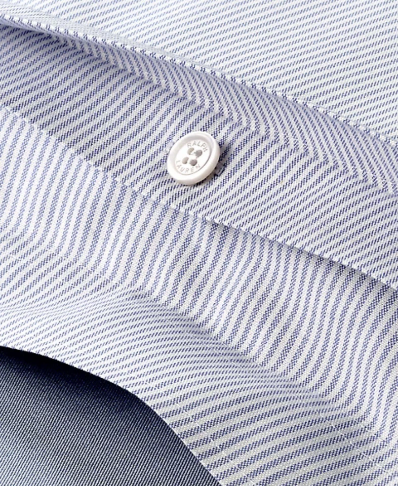 Capa de Edredom King Oxford Orgânica Reversível Azul Branca Ralph Lauren Nova - Imagem 2 de 4