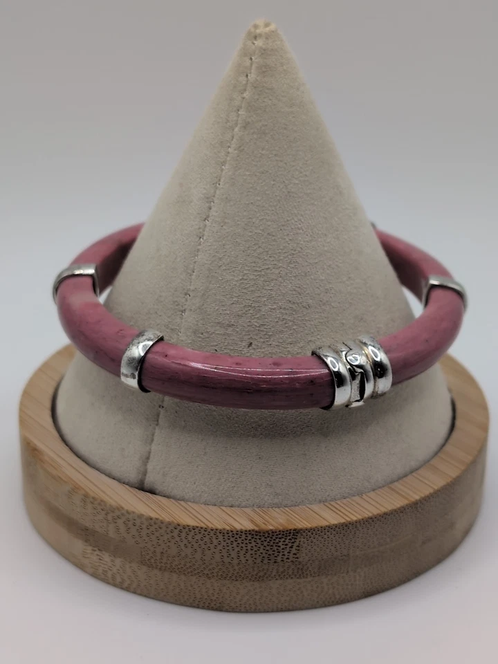 Brazalete Brazalete Vintage Whitney Kelly Rodocrosita Plata Esterlina Bisagras 7.75" Foto 3 de 4