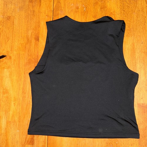 REORIA XL CROP SQUARE NECK tank TOP SLEEVELESS Black TOP Size XL - Picture 8 of 8