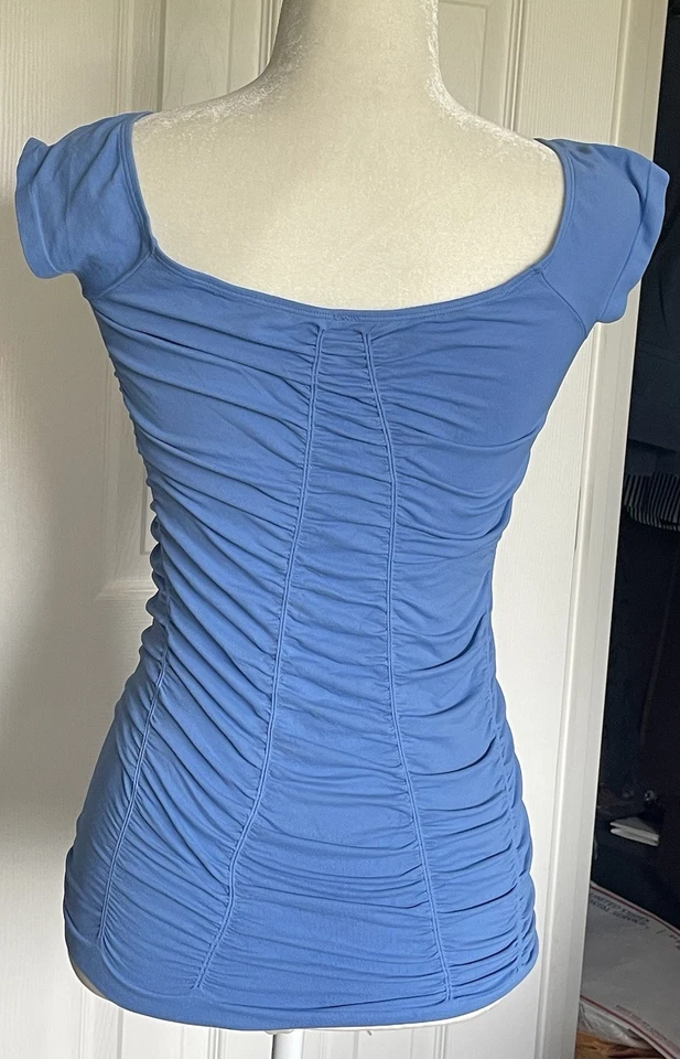 Top Last Tango All Over Acanalado Manga Gorra Azul Periwinkle Sin Costuras MUJERES Talla M/L Foto 2 de 3