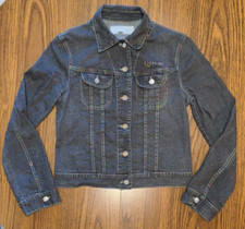 Ice Jeans Iceberg Women's Denim Jean Jacket Embroidered Sz 44 Us L Made In Italy