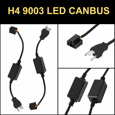 Pair H4 LED Headlight Canbus Error Free Anti Flicker Resistor Canceller Decoder