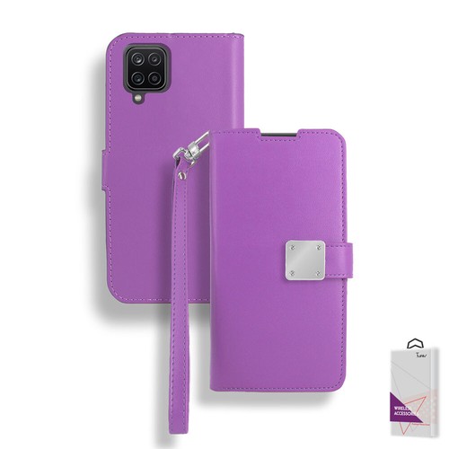 Für Samsung Galaxy A12 Etui Geldbörse Extra Kartenhalter Leder Folio Cover Etui - Bild 15 von 19