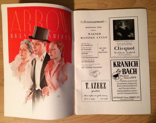 1939-1940 Metro Opera House Program Buick Ad, J.P. Morgan, Vanderbilt Leinsdorf - Picture 2 of 6