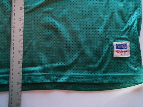 VTG 90s Wilson DAN MARINO MIAMI DOLPHINS NFL Team JERSEY, Sz (L), Sm Stain Back - Picture 17 of 24