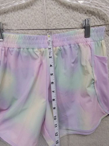 Lands End Girl Short Extra Large Purple Tie Dye Poly Blend Pull On Side Pocket - Picture 8 of 18