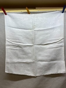 6 Vintage Large 11" square Dinner Napkins Cotton Damask White