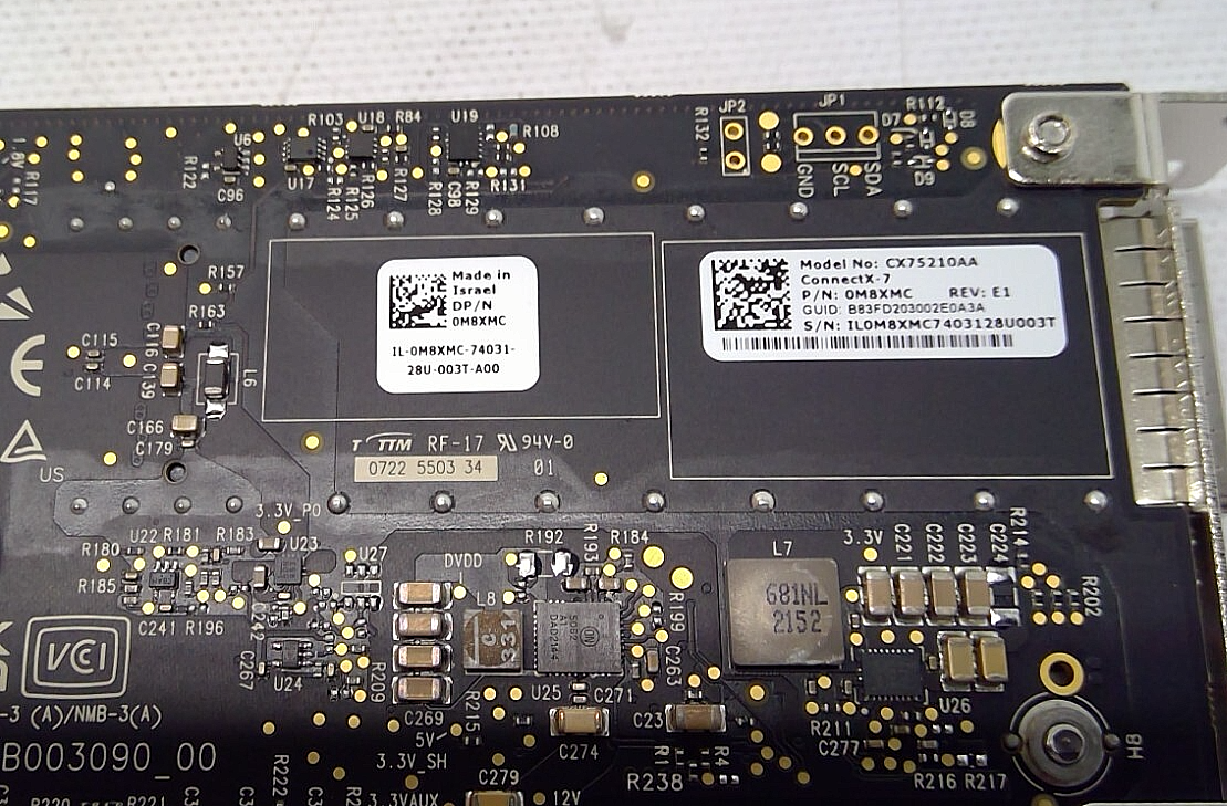 パピー Dell NVIDIA ConnectX-7 Single Port 200Gb NDR InfiniBand OSFP