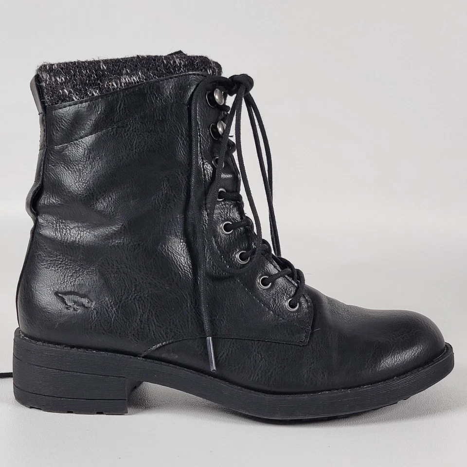 Botas de combate Rocketdog para mujer talla 9 EE. UU. / 39,5 cuero negro tejido Foto 4 de 4