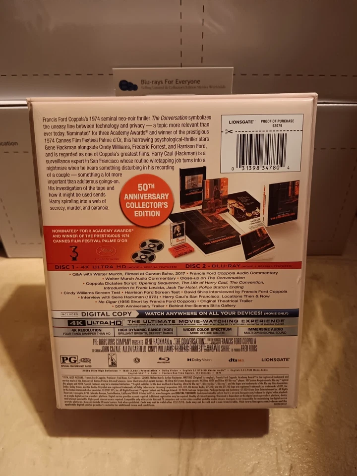 NEW The Conversation 4K SteelBook Blu-ray 50th [1974] No Dents - Ships Next Day - Image 4 of 4