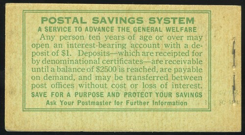 US #BK75-IVc 1¢ Franklin Booklet, Green Cover IVc, 4 Scheiben 632a, OG NH MNH - Bild 2 von 2