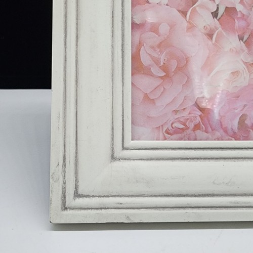 Shabby Chic White Picture Frame With Floral Top Accent 3-3/8"x5-3/8" - Picture 6 of 12