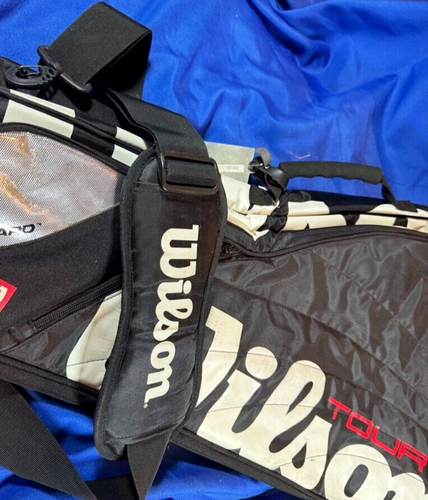 vtg. 2005 Wilson Tour Tennis Multi-Racket & Gear Bag 31x10x14”- VG - Picture 4 of 7