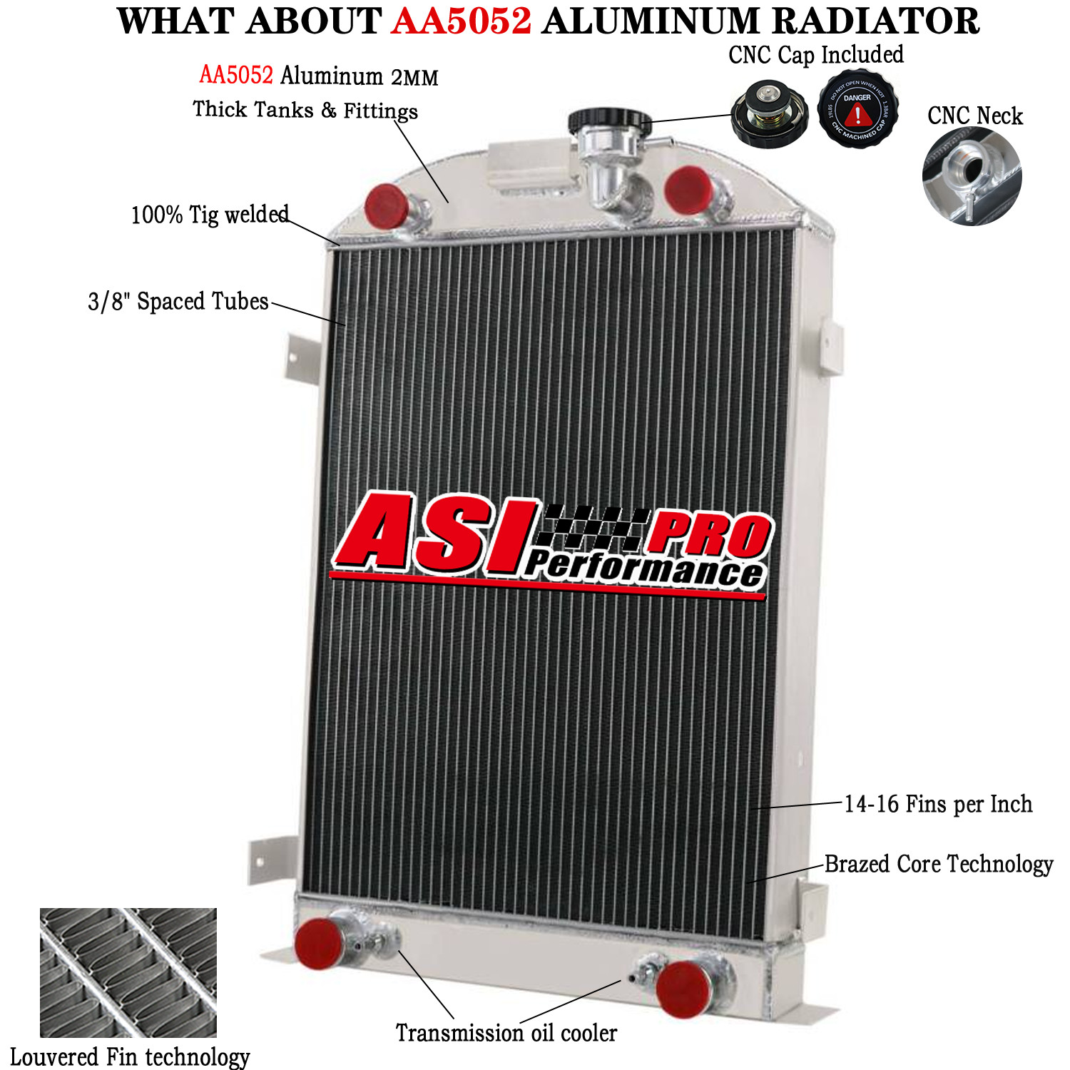 4 Row Aluminum Radiator Ffit 1930-1931 Ford Model A Grill Shells ...