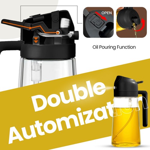 Oil spray bottle For Cooking Olive Oil 2-in-1 Oil Spray Olive Oil Sprayer Mister - Picture 7 of 25