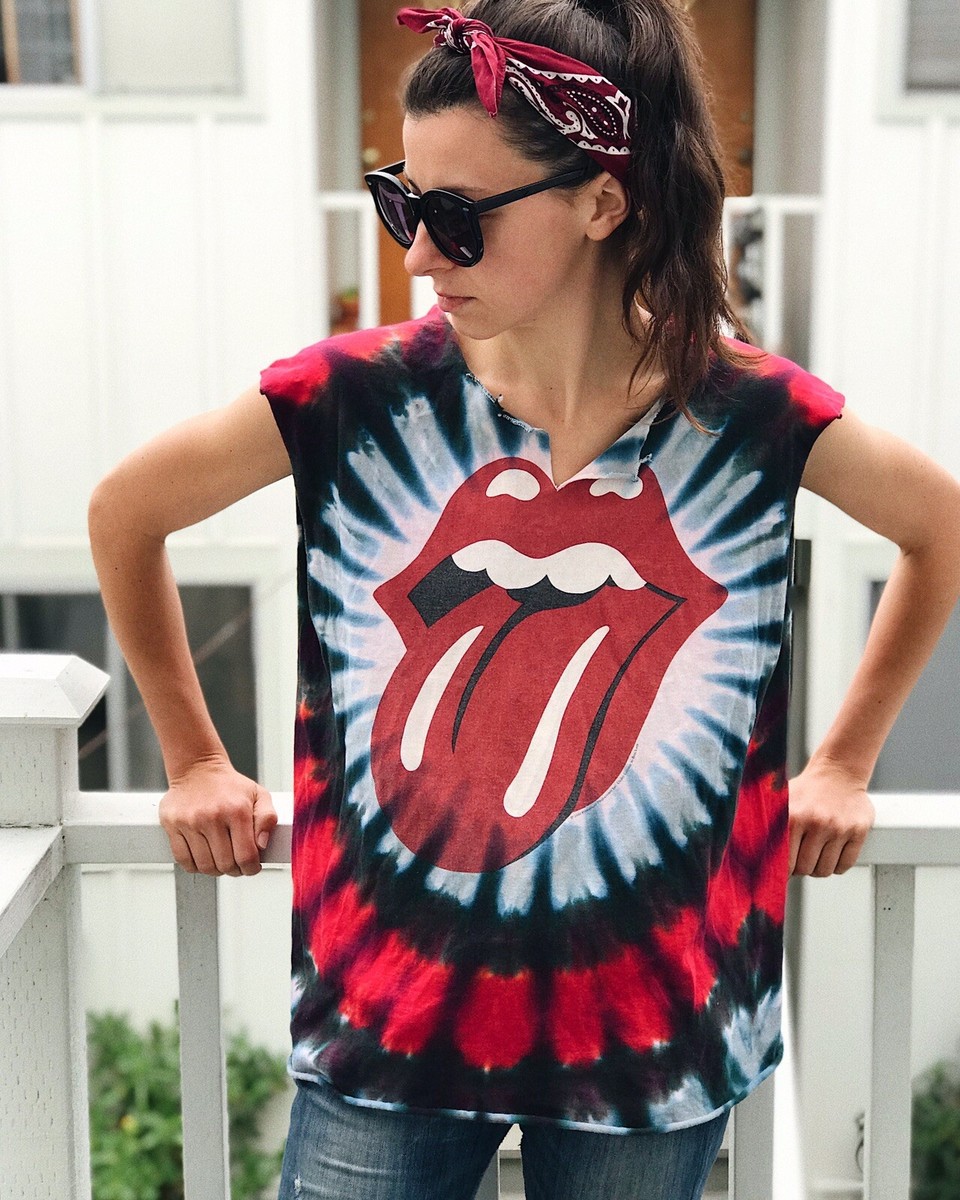 トップス 90s THE ROLLING STONES Pocket Tee The Rolling Stones 90s Tie Dye Tee Cut Off Vintage Shirt 1994 | eBay