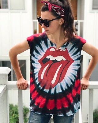 The Rolling Stones 90s Tie Dye Tee Cut Off Vintage Shirt 1994 | eBay