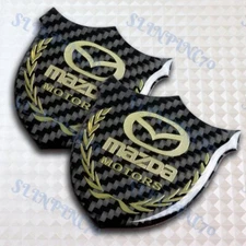 X2 Mazda VIP Carbon Fiber 3D Car Front Body Trunk Rear Side Badge Emblem Sticker