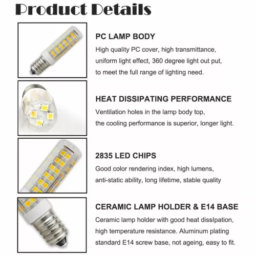 1-10x E14 Led Birne 3W 5W 7W 2835 führte Halogenersatz Energiesparlampen 220V - Bild 8 von 10