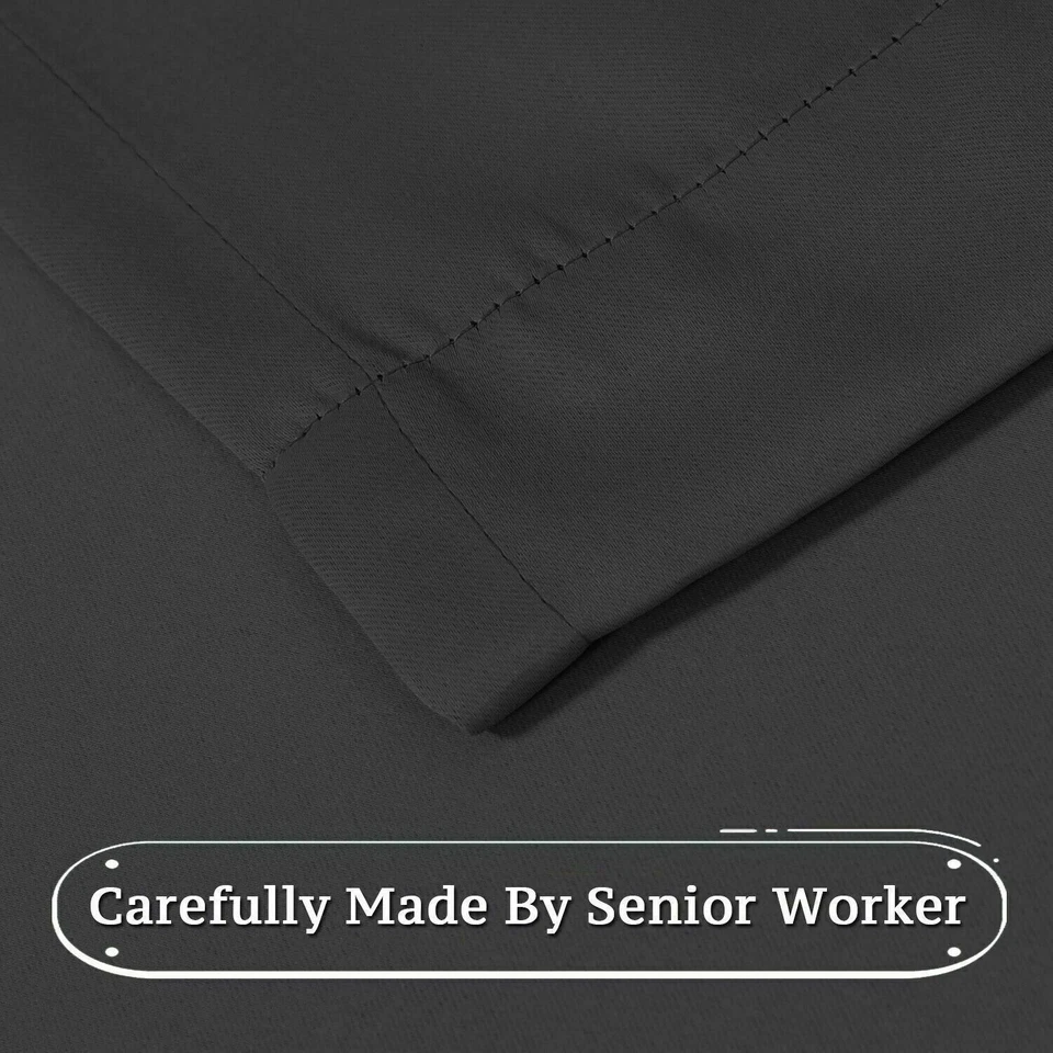 2X Blockout Curtains Blackout Window Curtain Draperies Pair Eyelet for Bedroom - image 3 of 4