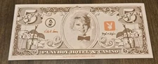 Vtg PLAYBOY HOTEL & CASINO ~  BUNNY FUNNY MONEY ~ $5 ~ NO CASH VALUE ~ our# B136