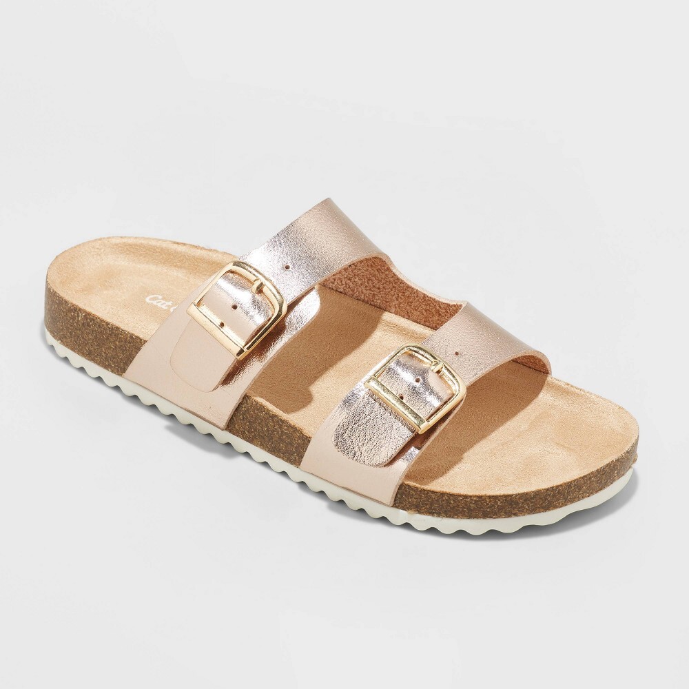 Kids' Drew Slip-On Footbed Sandals - Cat u0026 Jack Rose Gold 2 195994630699 |  eBay