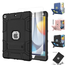 For iPad 9th 8th 7th Generation Case Shockproof 3 Layer Protection Stand Cover