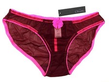 Claudette Dessous Mesh Bikini Panty Brief Lingerie Panties Rouge Noir Elsa Pink