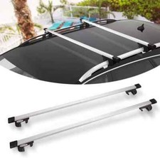 Bunker Indust Universal Roof Rack Cross Bars58 Adjustable Aluminum Silver