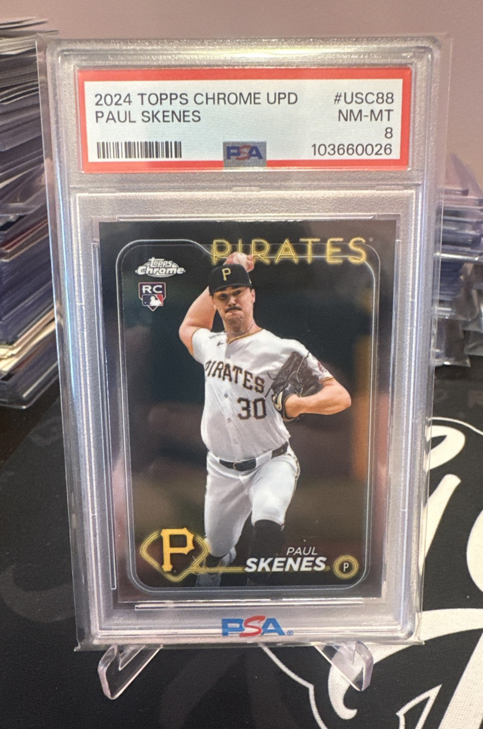 2024 TOPPS CHROME UPDATE #USC88 PAUL SKENES ROOKIE RC PSA 8