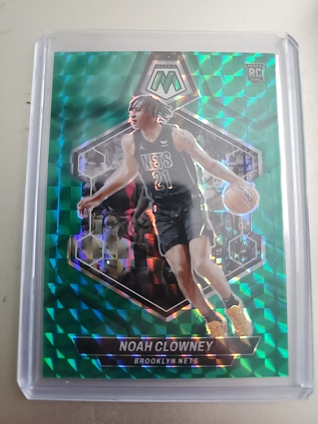 2023-24 Panini Mosaic Noah Clowney #250 RC Teal Prizm 1/75 Nets