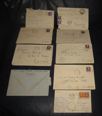 1941 8 buste (Italia) e una cartolina (GB)  Flottiglia Mas Trapani Bonetti