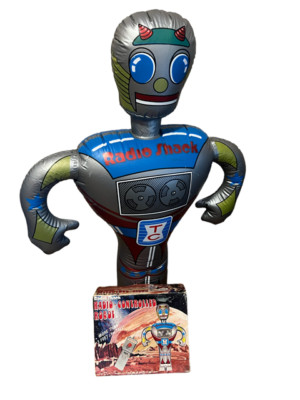Radio Shack Controlled Robot Tandy 3' vtg figure blow up take leader toy BMC2