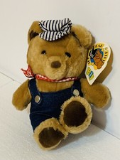 VTG 1983 Dakin Bear Club Casey Bear 31-0209 Clothed Overalls Teddy Bear Plush