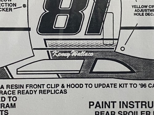 Slixx NASCAR Decals 81 Kenny Wallace Ford Square D 1:24 Model Car Kits #1140 - Picture 6 of 6