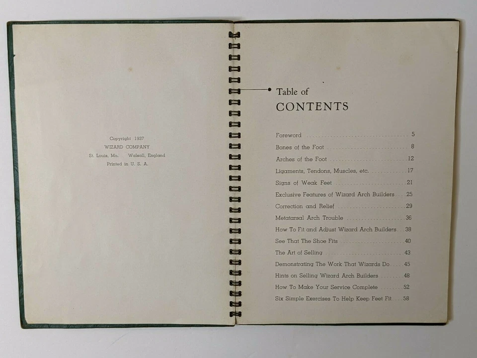 Vtg Wizard Arch Builders Mail Order Course Book Certified Orthotics Fitter 1937 - Image 3 of 4