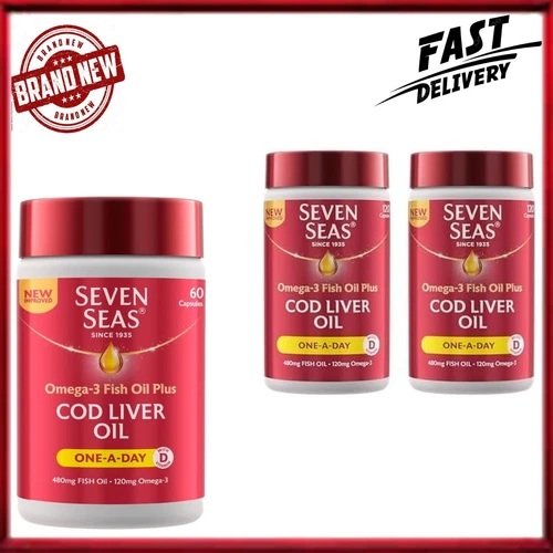 Seven Seas Omega-3 Fish Oil Plus Cod Liver Oil One-a-Day - 60 Capsules