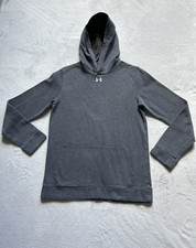 Under Armour Youth Boys Pocket Logo Gray Fleece Hoodie Sweatshirt Sz Youth XL